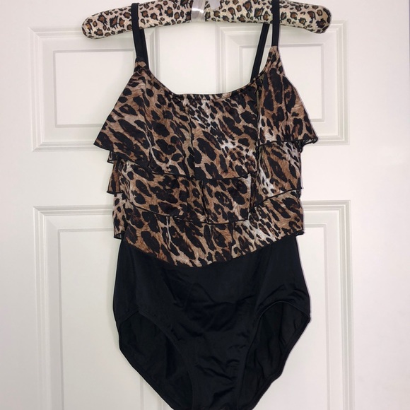 Nordstrom Other - Longitude cheetah print one piece ruffle swimsuit